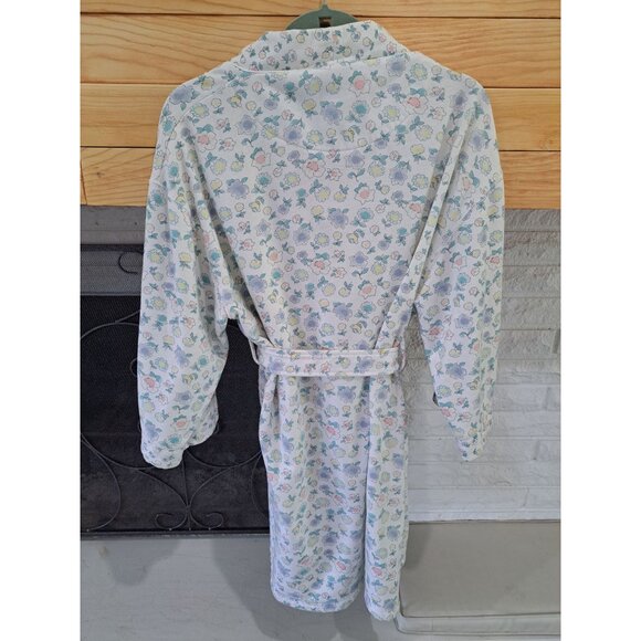 Hampton House Floral Print Womens Robe Pockets Belt Medium Vtg Women's Cottage - Picture 6 of 8
